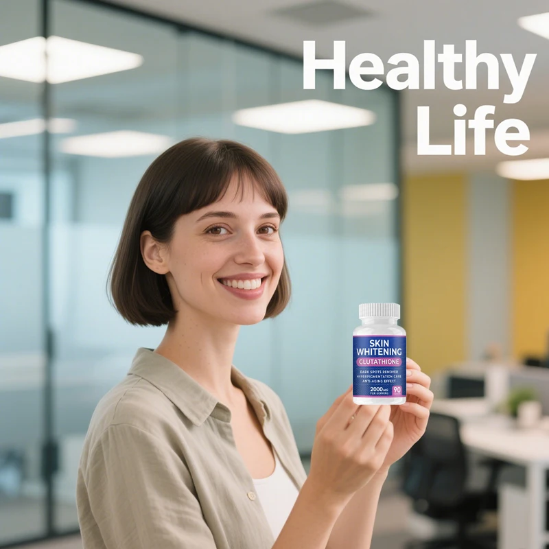 

1 bottle of glutathione brightening capsules to maintain normal cellular metabolism and enhance immunity Health food