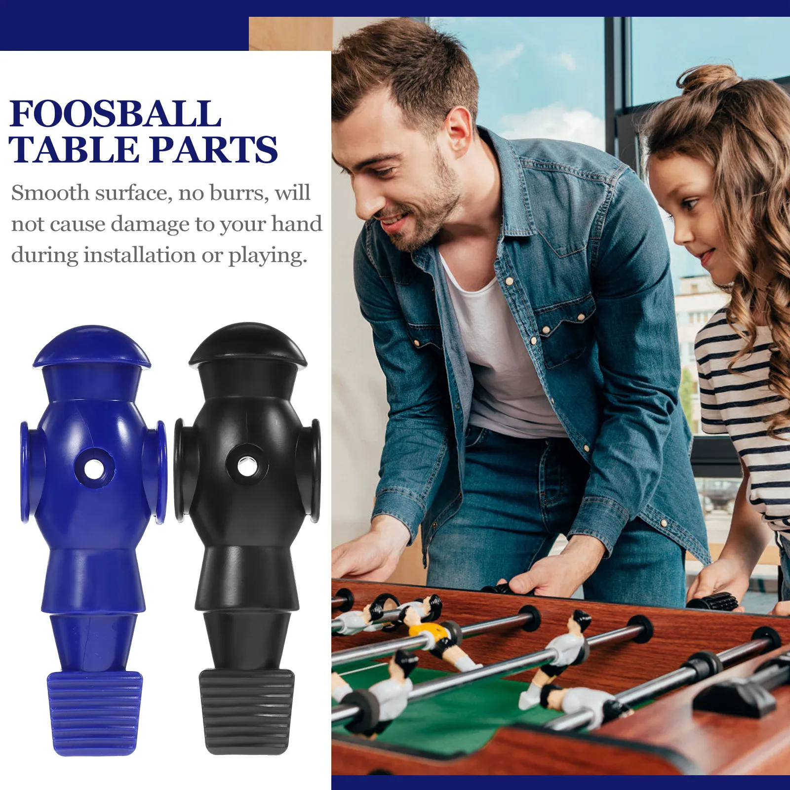 

6Pcs Foosball Machine Figures Impact Resistant Resin PP Table Football Players Replacement Soccer Action Figures Tabletop