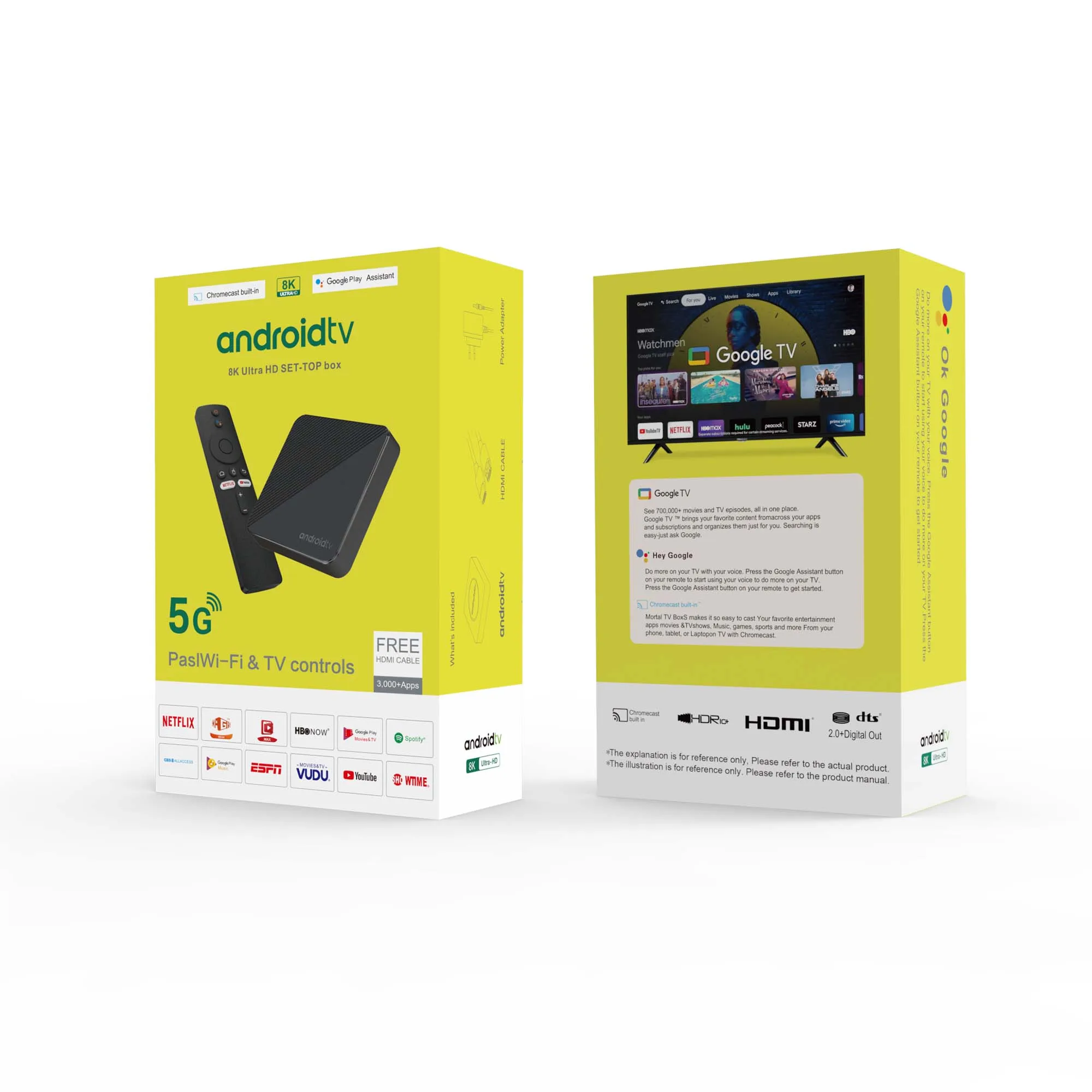 New T8 Android 14 TV Box Netflix 8K Ultra HD Google Voice HDR10+ 8G 128G 2.4G&5G Dual Wifi Streaming Media Player Set Top Box