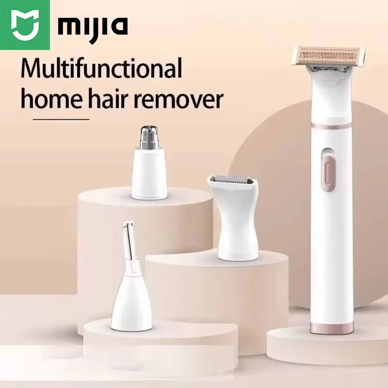 

Mijia 5 in 1 Multifunctional Women Painless Eyebrow Face Trimmer Razor Lady Facial Body pubic Tummy hair trimmer women