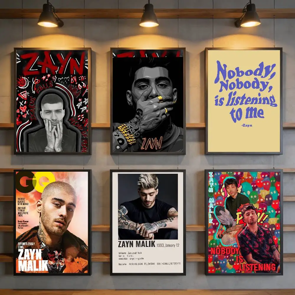 Sänger Zayn Malik Poster Leinwanddruck Vintage Klassischer Kunstdruck Wohnzimmer Heimdekoration Kunstposter Geschenke