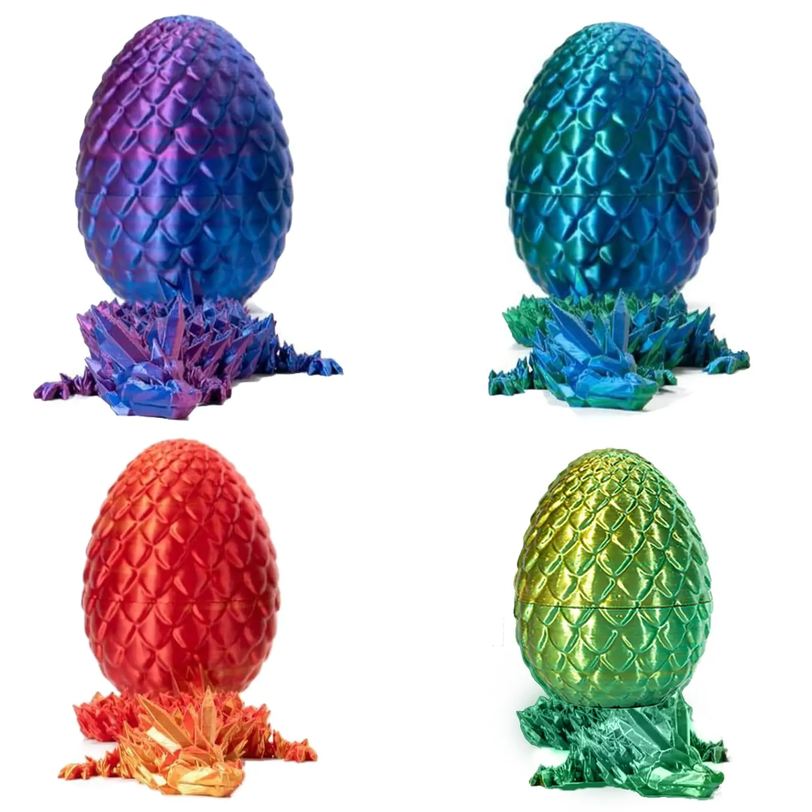 3D Printed Dragon Egg,Dragon Egg with Dragon Inside,Crystal Dragon Fidget Toy,Full Articulated Dragon in Egg Fidget Toy for ADHD