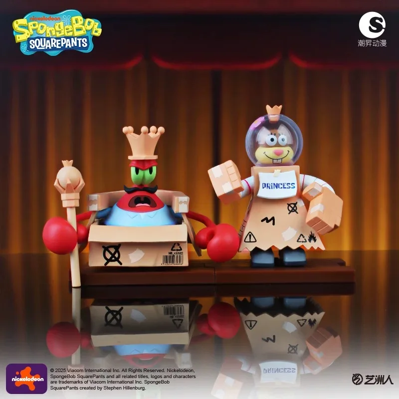 6 개/대 서프라이즈 블라인드 박스 스폰지 밥 SquarePants 애니메이션 캐릭터 모델 피규어 장난감 촉수 패트릭 전사 어린이 선물