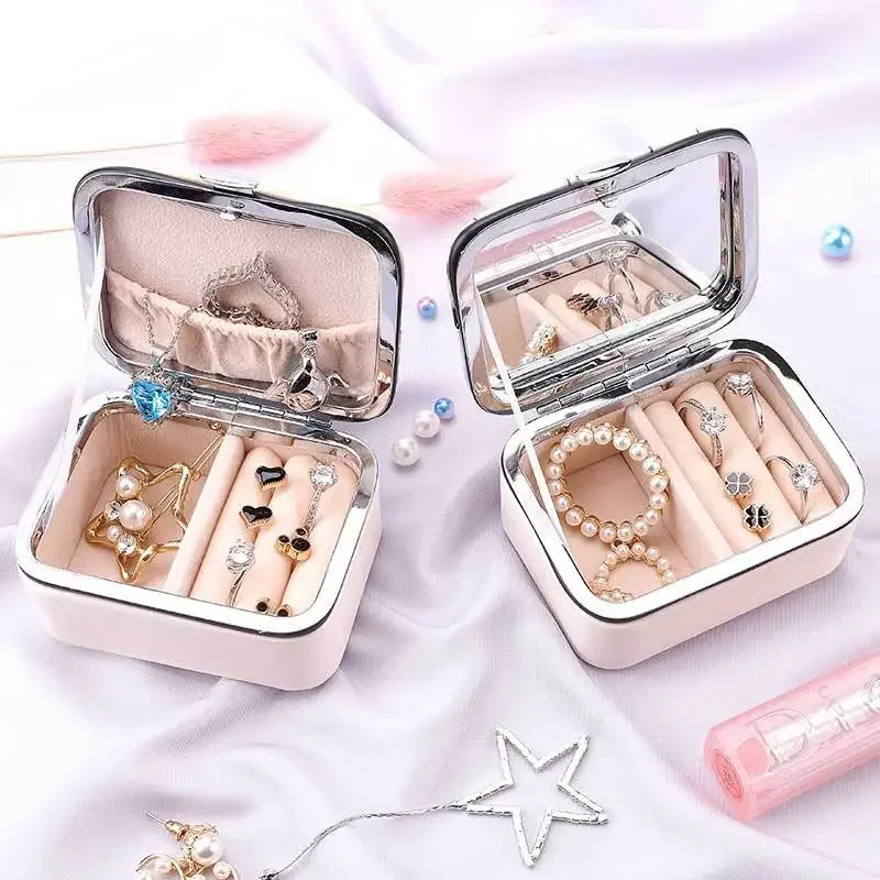 

Cartoon Print Jewelry Box Storage Cartoon Print Design Color Printing Cute Travel Earrings Ring Comestic Jewelry Storage Box