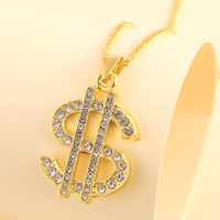 Fashion Lucky Rich Personality Hip Hop Dollar Sign Necklace Men's Punk Trend Party Holiday Pendant Gift Accessories