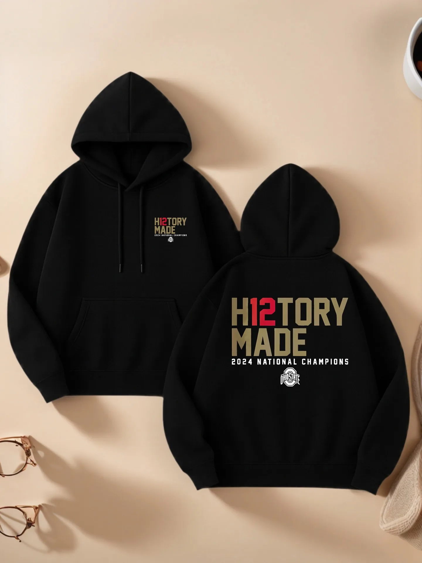 هوديي أساسي، طباعة حروف، جمالية كاجوال، قماش ناعم، ملابس يومية غير رسمية، للرجال #1