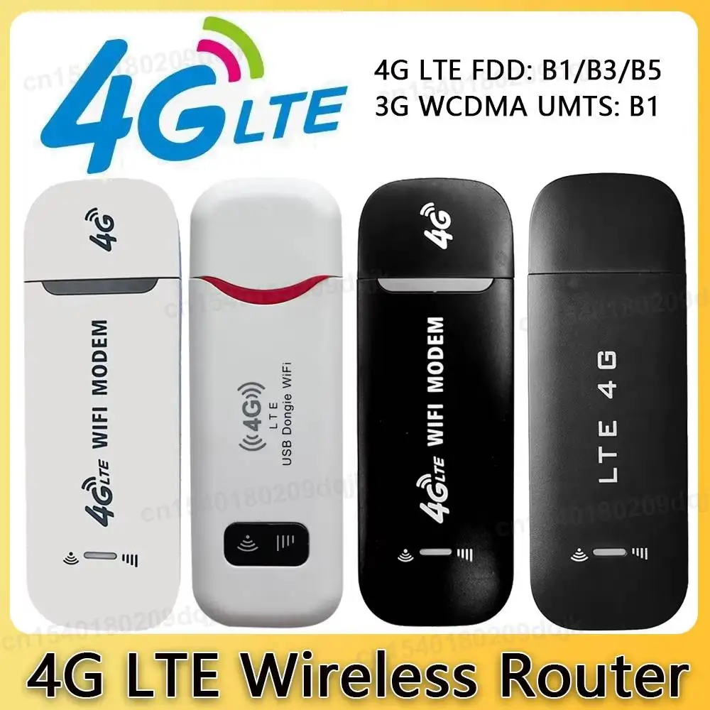 โมเด็ม USB 4G LTE ดองเกิล 150Mbps ไร้สาย WiFi โมบายล์เราเตอร์ พร้อมช่องใส่ซิมการ์ด ฮอตสปอต WiFi พกพา สำหรับใช้ในบ้านและสำนักงาน