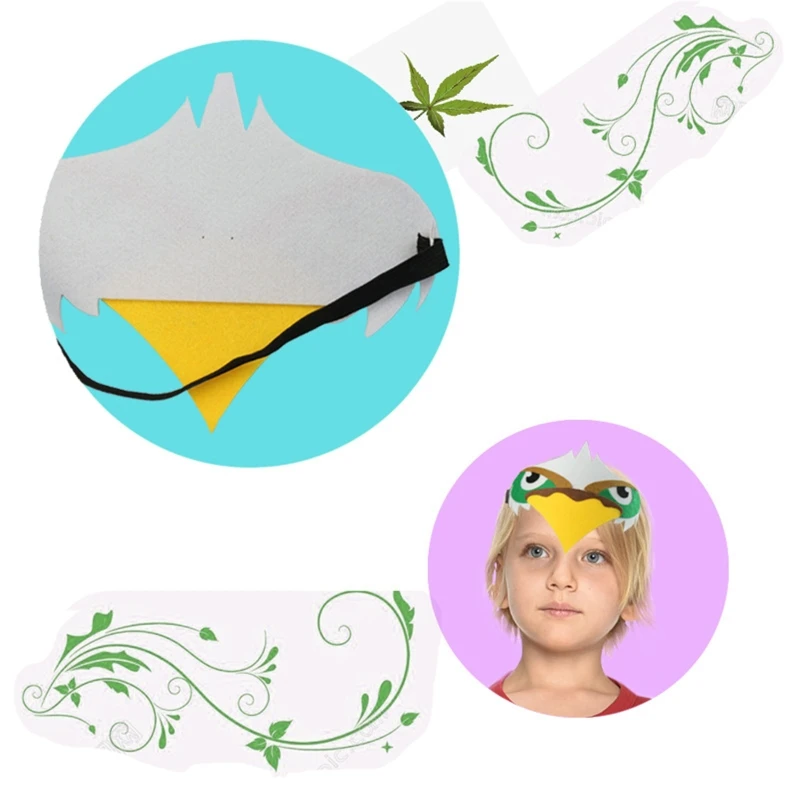 Kinder Vogel Flügel Auge Maske Set Kinder Adler Kostüm Cosplay Adler Masken Für Kinder Party Filz Masquerade Dress Up DXAA