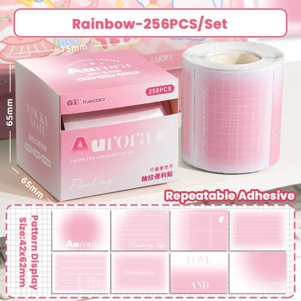 256 PCS/Set Multifunctional Pull-out Type Sticky Notes Full Adhesive Capybara Tearable Notepad DIY Memo Pad School Office