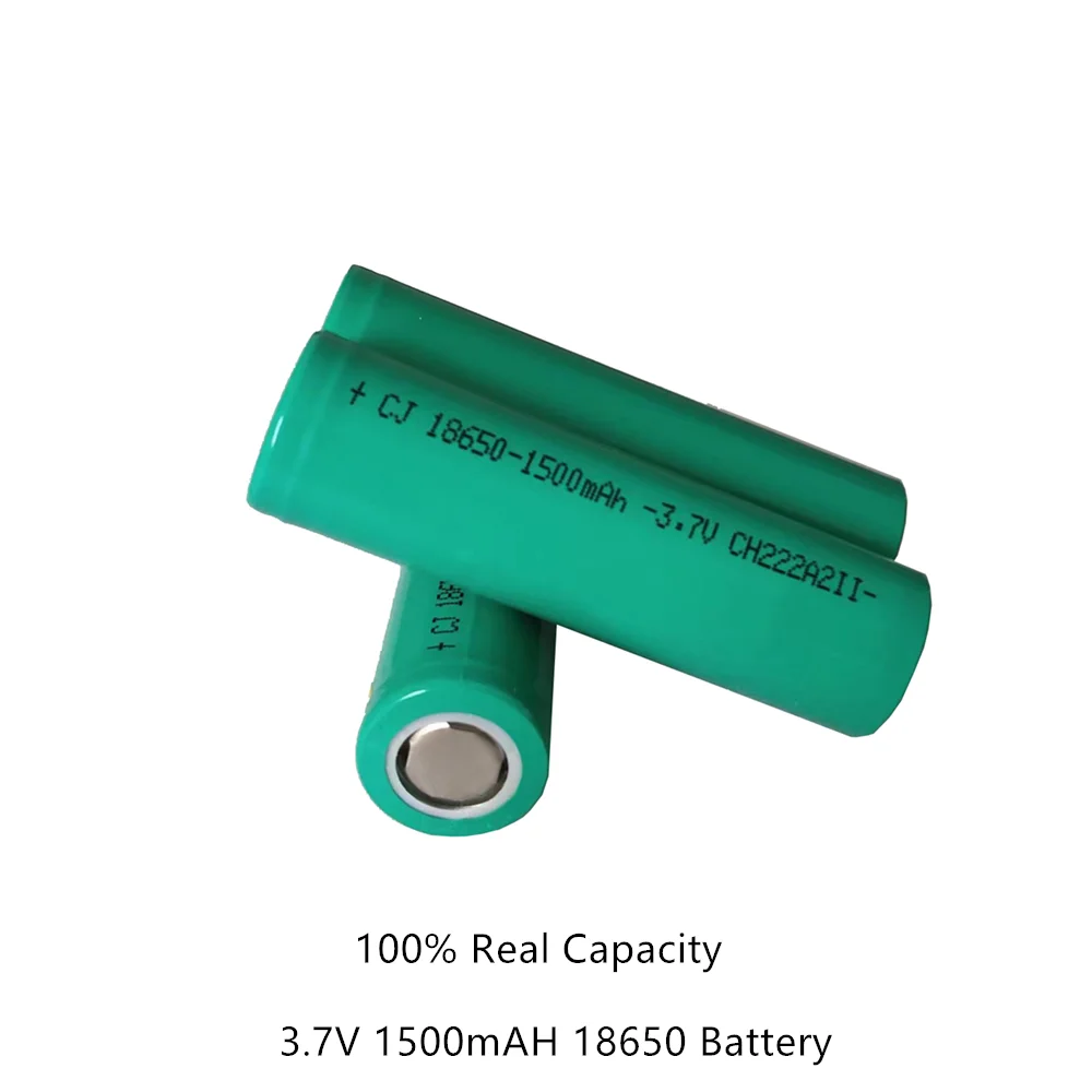 100% Real Capacity 3.7V 1500mAH 18650 Lithium Ion Rechargeable Battery, Suitable for Various Electronic Products