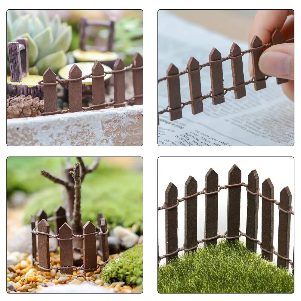 90x5cm Miniatur-Holzzaun für Feengarten, Mikrolandschaft, DIY-Handwerkszubehör für Pflanzentöpfe, Puppenhaus, Heimdekoration – Detail 8