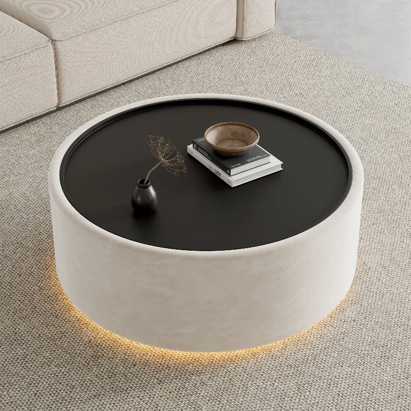Mesa de centro redonda moderna, luxuosa, design nórdico, estética, minimalista, italiana, mesas baixas, móveis para sala de estar