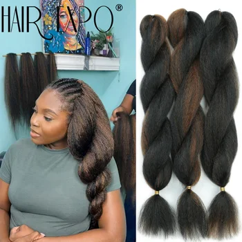 26 cali Vixen szydełkowe włosy luzem syntetyczne warkocze Jumbo puszyste Yaki proste szydełkowe włosy Afro perwersyjne kręcone warkocze do przedłużania włosów