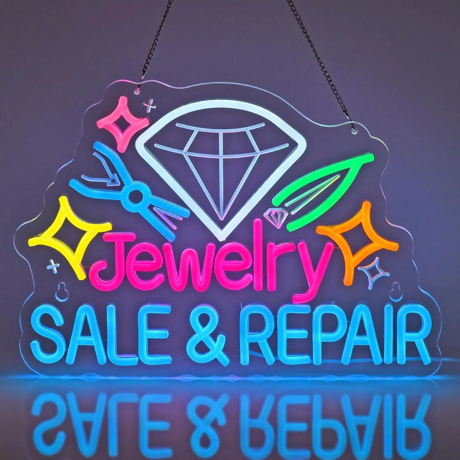 

Неоновая вывеска для ремонта ювелирных изделий, USB-светодиодные неоновые светильники с регулировкой яркости для винтажных магазинов, мастерских, домашнего декора, бизнеса, светодиодные вывески, настенные светильники