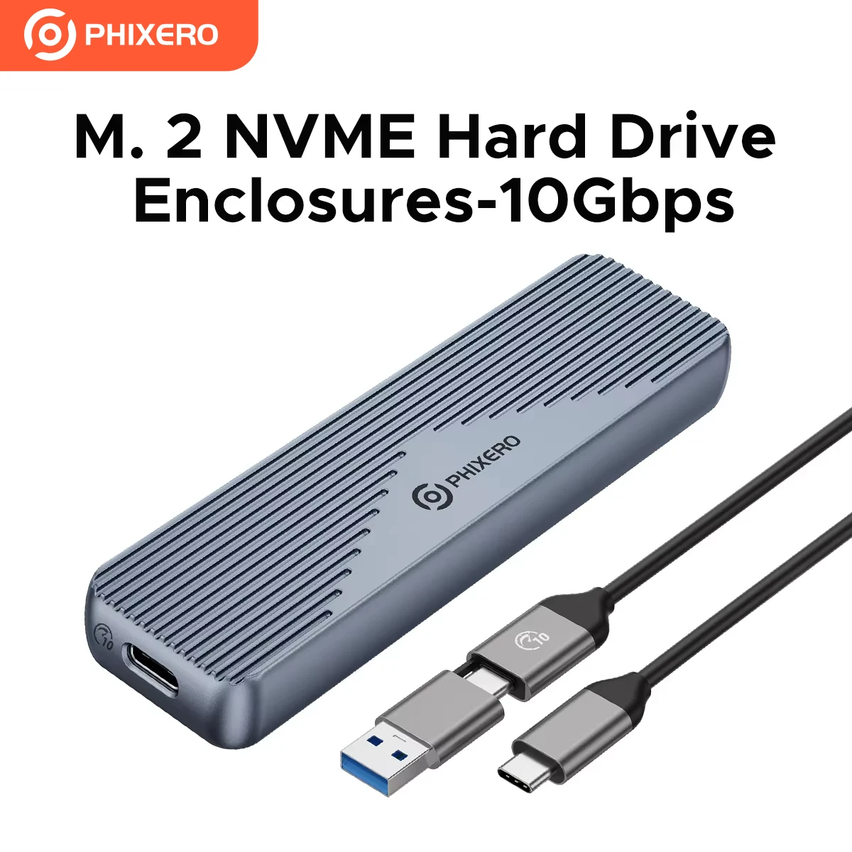 PHIXERO M.2 NVMe SSD Enclosure Thunderbolt 3/4 USB4 40Gbps Aluminum PCIe 3.0 SSD Case Type-C Adapter Compatible