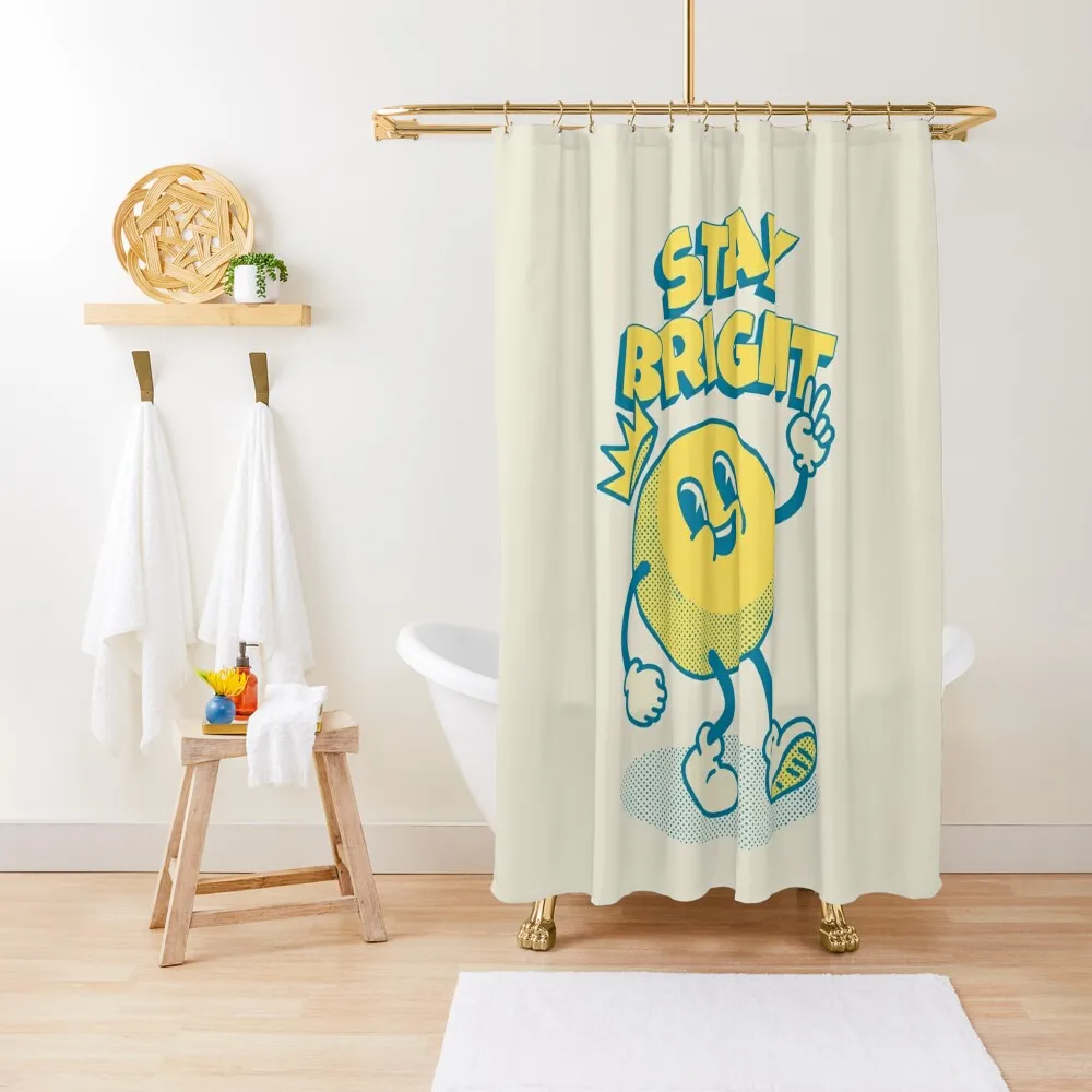 

Sun - Stay Bright | Positive Vintage Sun | Keep Glowing Shower Curtain Shower Bathroom Window Curtain