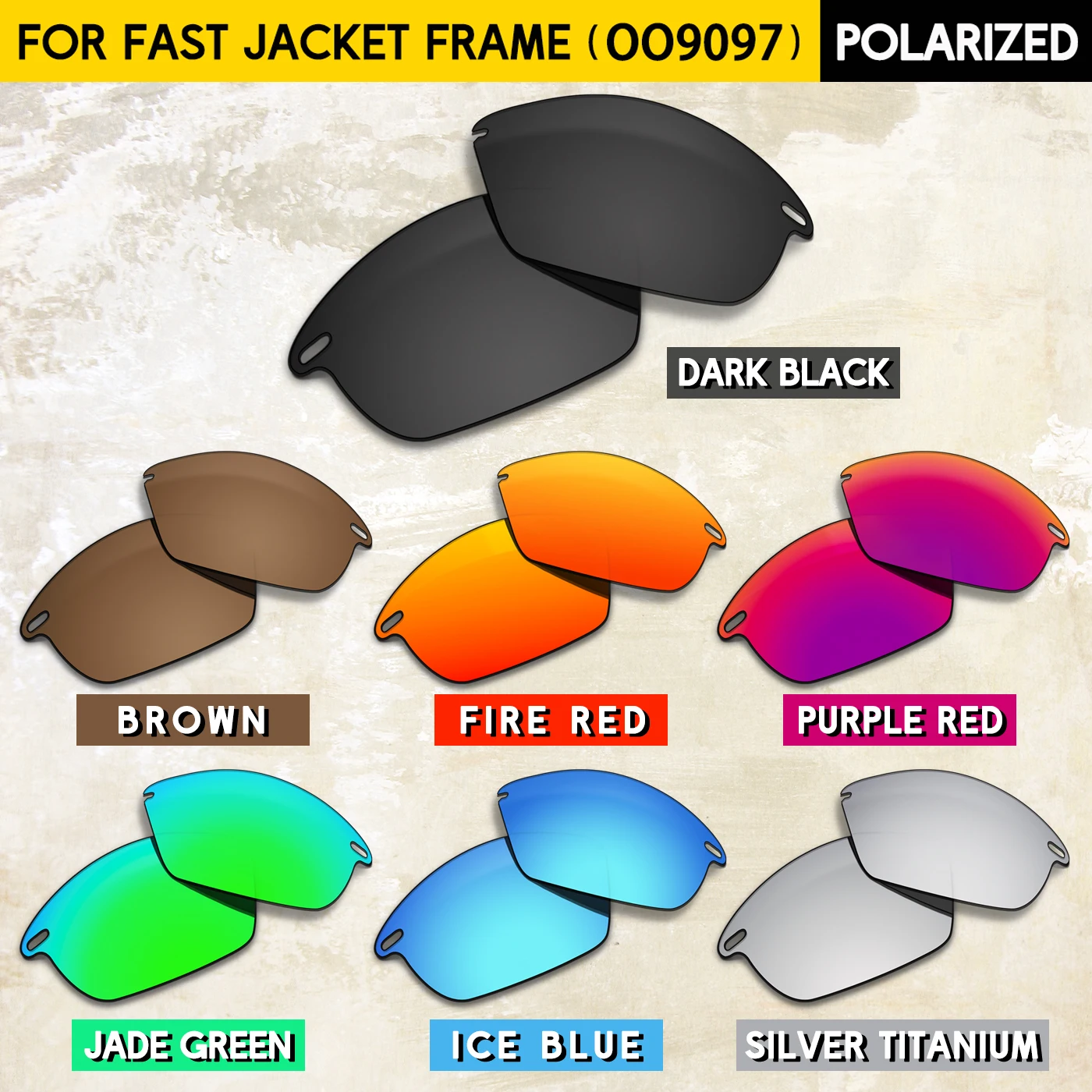 

Thickness of 1.5MM Polarized Replacement Lenses for Oakley Fast Jacket OO9097 71mm Sunglasses-Multi Colors