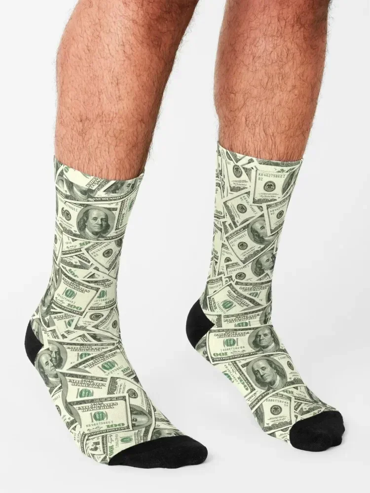 100 dólares estadounidenses, calcetines de regalo de billete de dólar americano, regalo divertido, calcetines de halloween para hombre y mujer