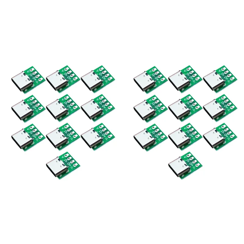 REPLA-20 PCS TYPE-C USB3.1 16 Pin Female To 2.54Mm Type C Connector 16P Adapter Test PCB Board Plate Socket For Data Transfer