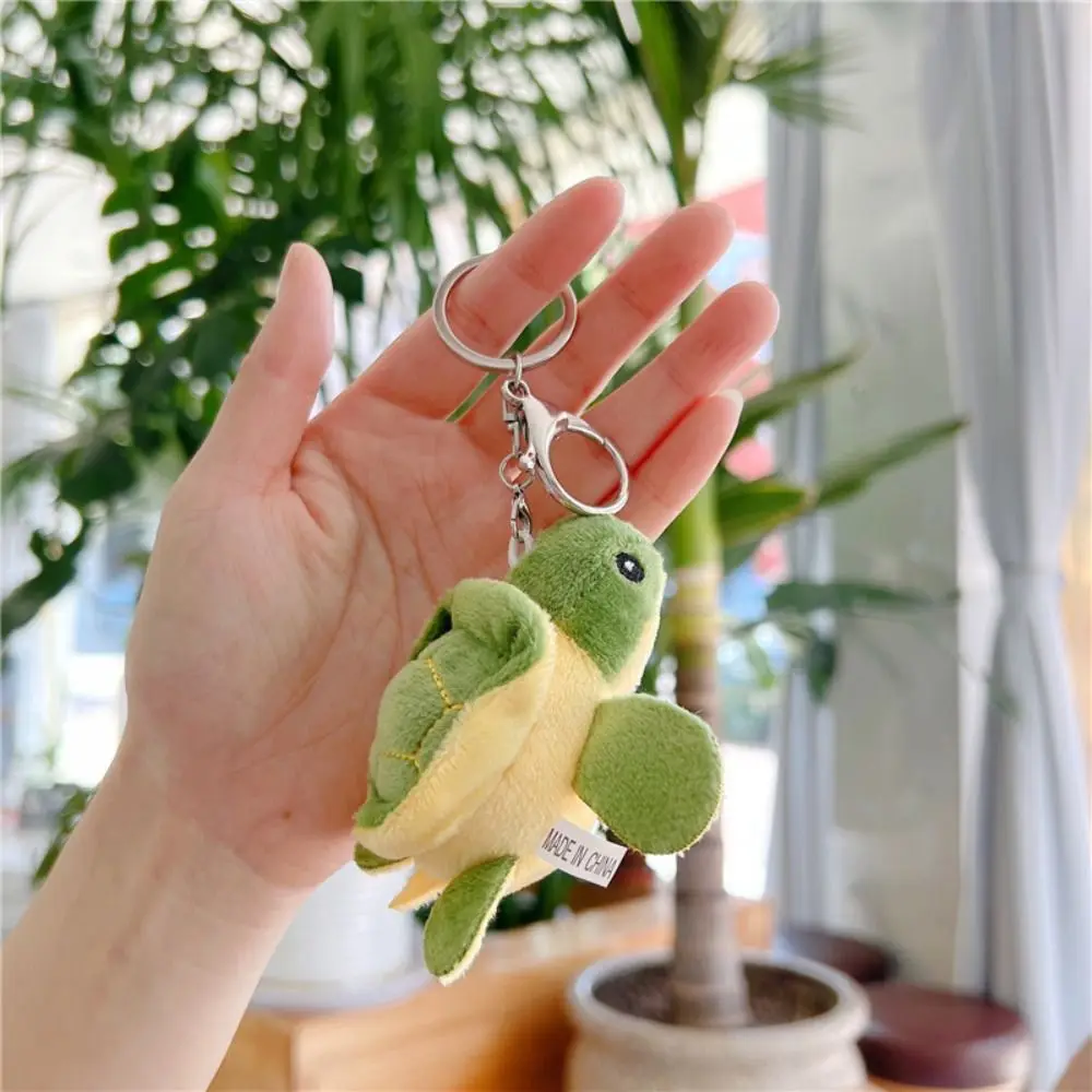 Sea Turtle PP cotton Turtle Pendant Cartoon Turtle Turtle Keychains Metal Buckle Soft Turtle Keyring Children Gifts