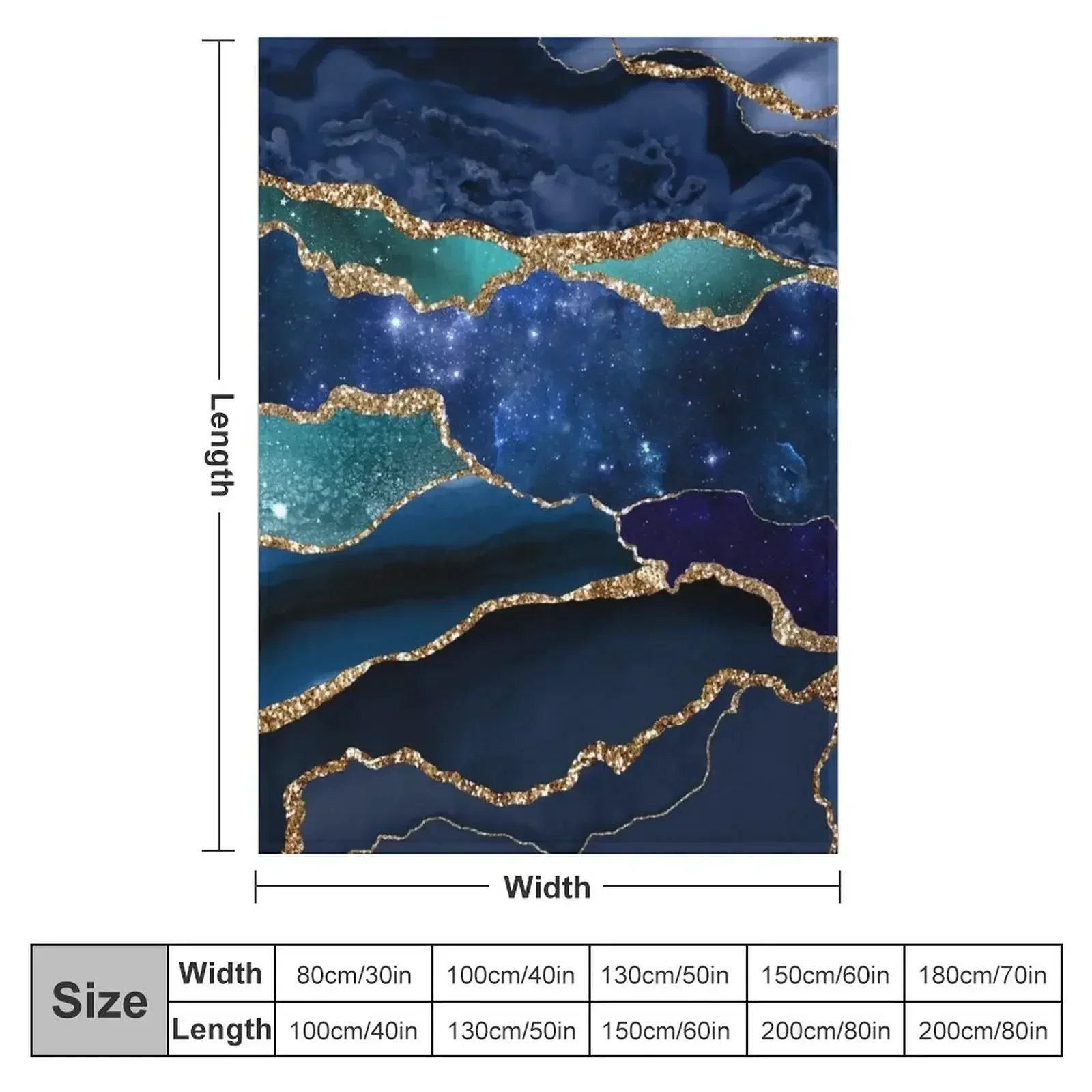 Glamour Milky Way Faux Marble Galaxy I Throw Blanket Winter beds Soft Beds Plaid Heavy Blankets