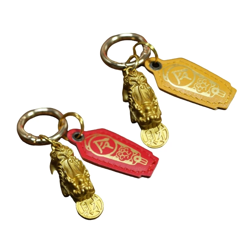 Daily Carry Hanging Charm with Leather Finish and Metal Hardware for Bag Pull Use, Shelf Display and Entryway Accent