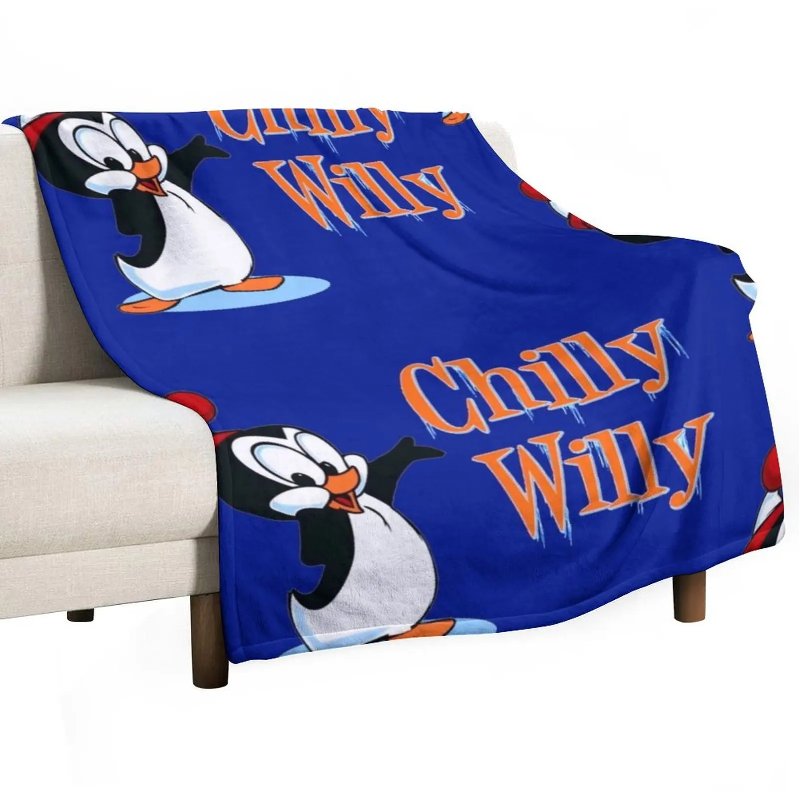 

Uh huh! Chilly Willy Vintage Retro Style Throw Blanket funny gift Decorative Sofas blankets ands Comforter Blankets