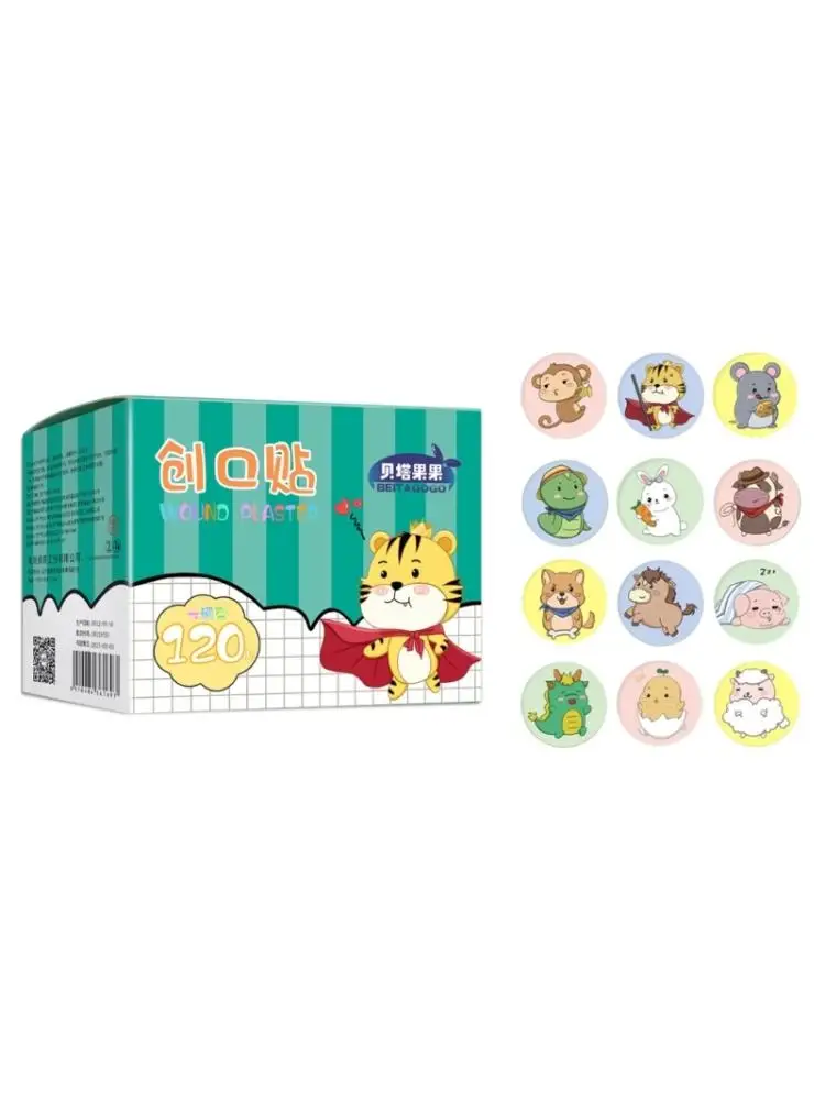 120Pcs Adhesive Bandages First Aids Breathable Waterproof Medical Mini Round Hemostatic Stickers for Kid Childrens