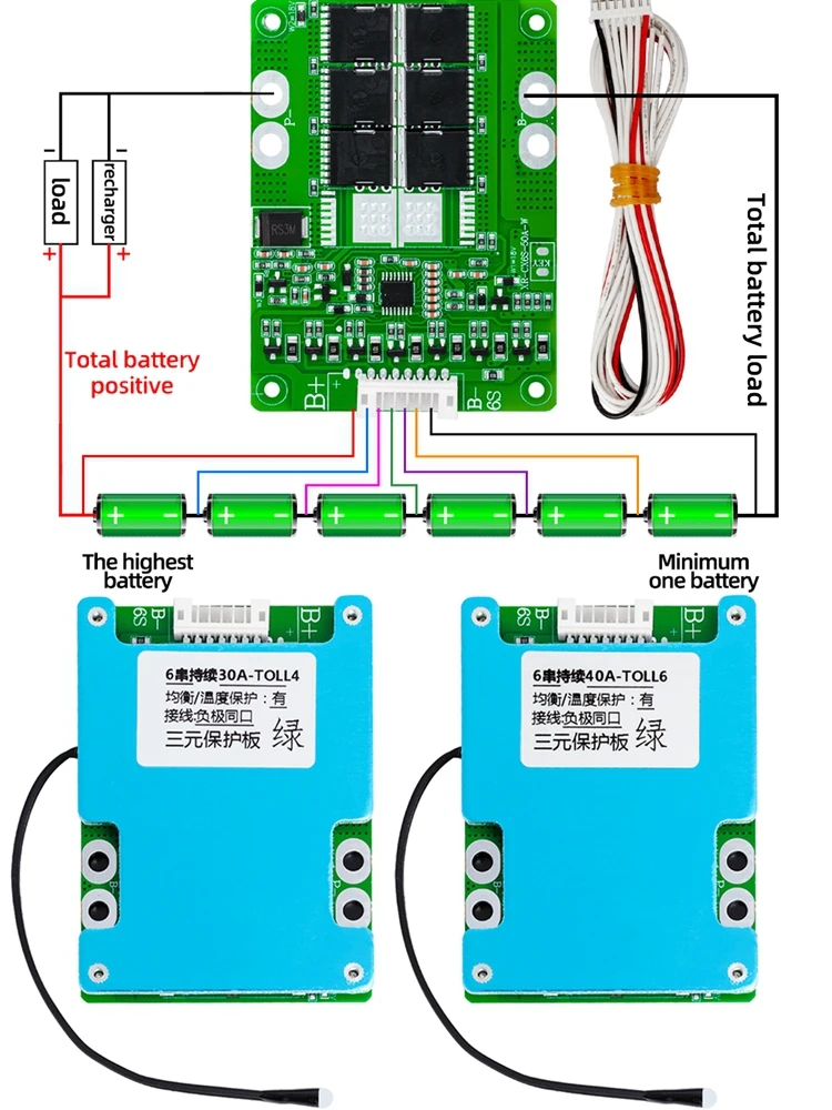 AliExpress EGBO 6S 25.2V 30A 40A 18650  Battery Poretect Board BMS PCB with Balance for Ebike Scooter With heat sink