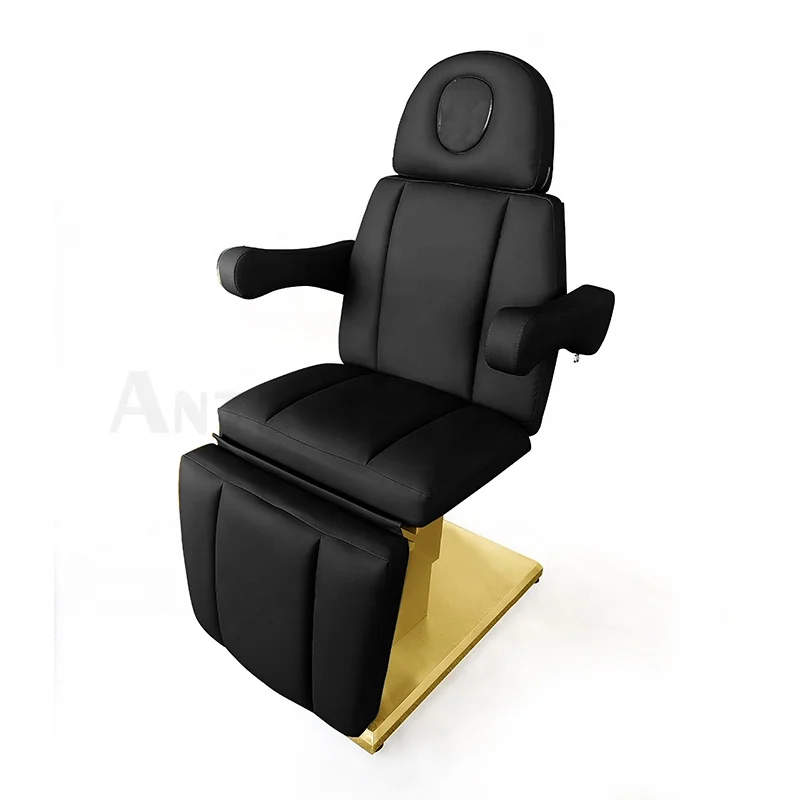 Luxurious Salon Furniture Golden Base Medical Treatment Table Head Spa Chair Beauty Bed Tattoo Electric Massage Beds