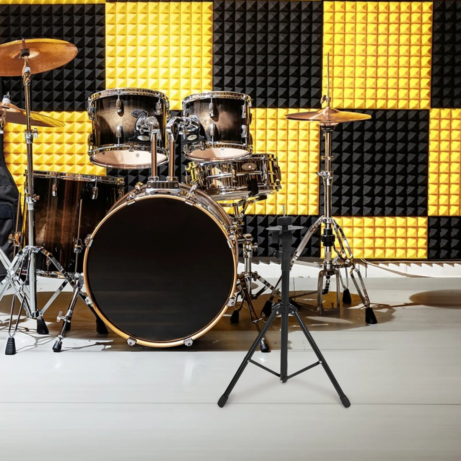 

Adjustable Boom Cymbal Stand 8 Inch Drum Practice Pad Portable Drum Hardware for Beginners Boom Stand for Cymbals