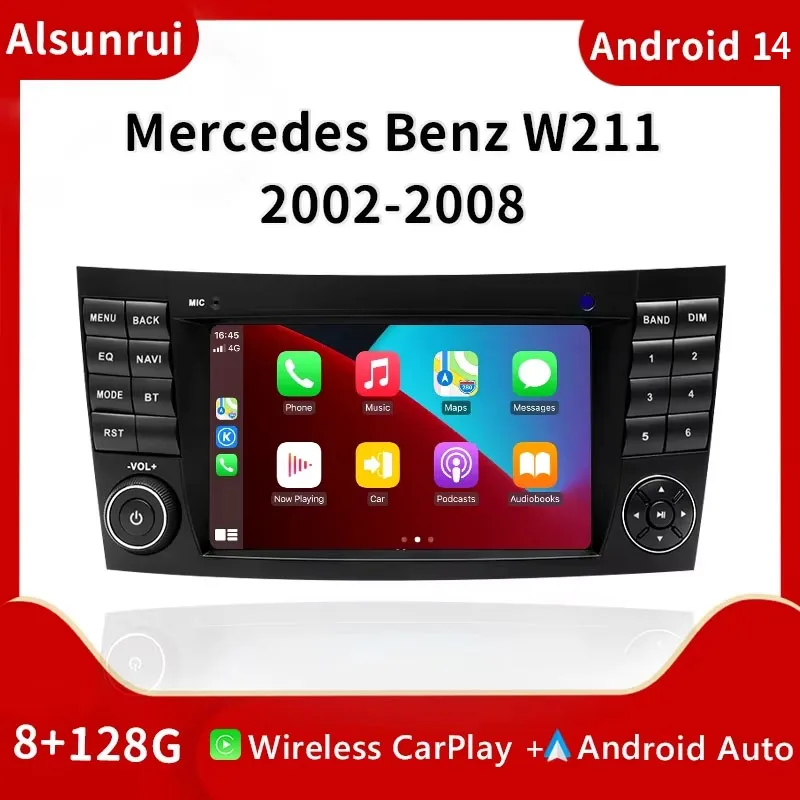4G Carplay 2din Android 14 Car Radio For Mercedes Benz E-class W211 E200 E220 E300 E350 E240 E280 CLSCLASSW219 Multimedia Screen