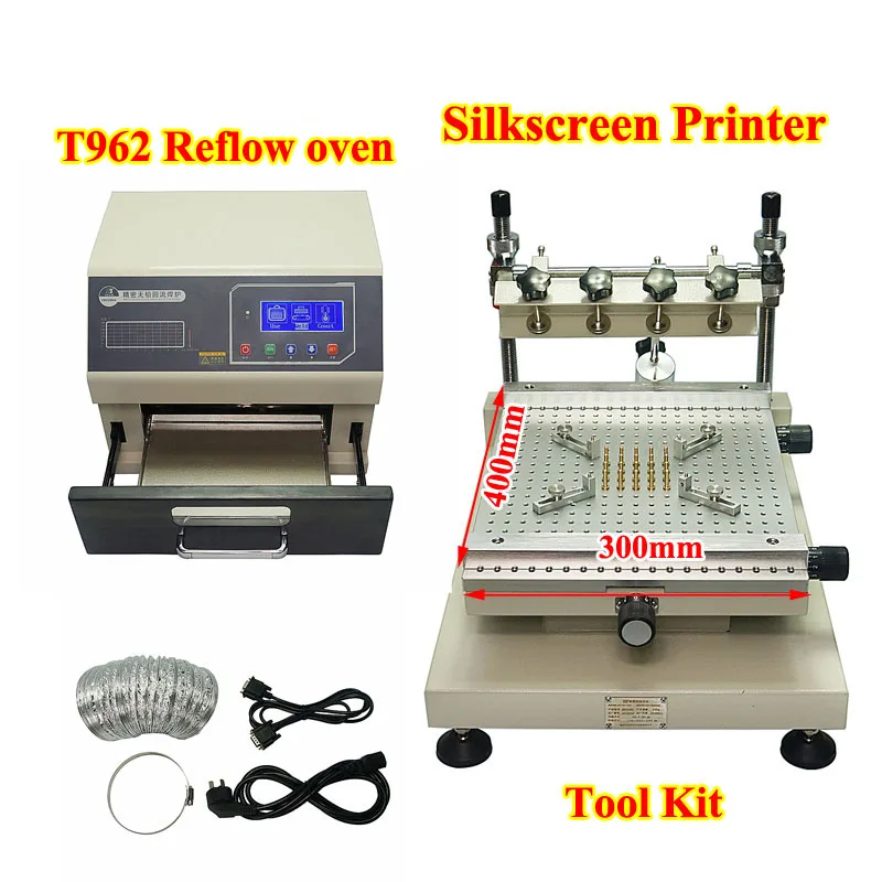 ZB3040H Manual Silkscreen Printer Station Reflow Oven Soldering Welding Machine T962A/C /D Option for SMT PCB Repairing Tool Kit