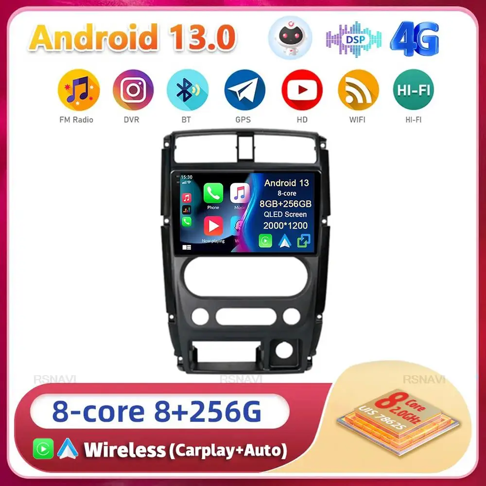 

Android13 Carplay Auto WIFI+4G Car Radio For Suzuki Jimny 3 2005 - 2019 Multimedia GPS Video Player Stereo 2din Head Unit Audio