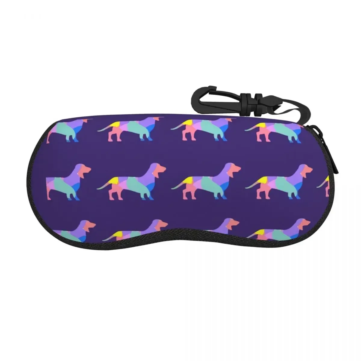 

Custom Dachshund Dog Lovers Eyeglass Glasses Case Women Men Soft Badger Sausage Puppy Sunglasses Protective Bag