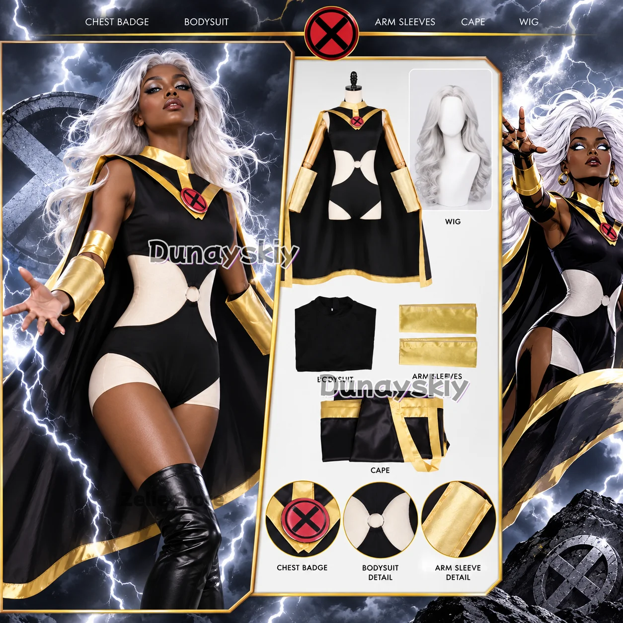Stooorm Cosplay Costume Cloak Outfit Halloween Party Carnival Suit Play Role Clothes Stage Performance Women Uniform Adult