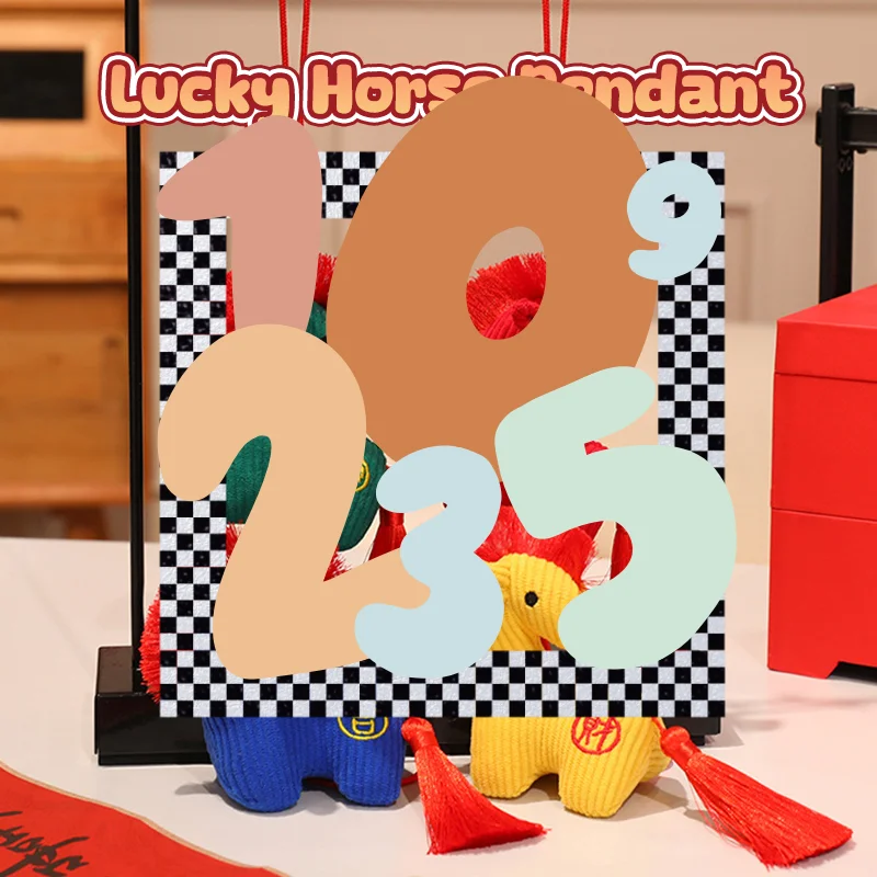 

1PCS 12cm 2026 Year Of The Horse Mascot Plush Toy Pendant Soft Realistic New Born Gifts Pony Doll Home Decoration Ornament