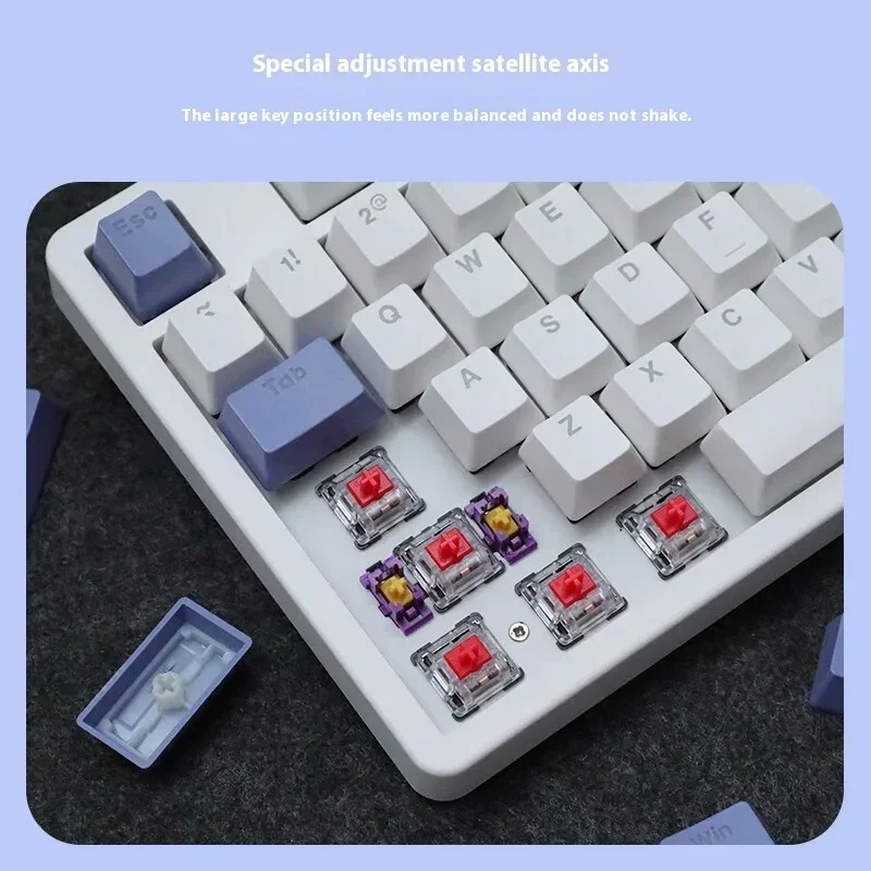 Dareu Lk98 Three-Mode Wireless Charging Mechanical Keyboard Two-Color Keyboard And Mouse Office Upper Cover E-Sports Luminous P