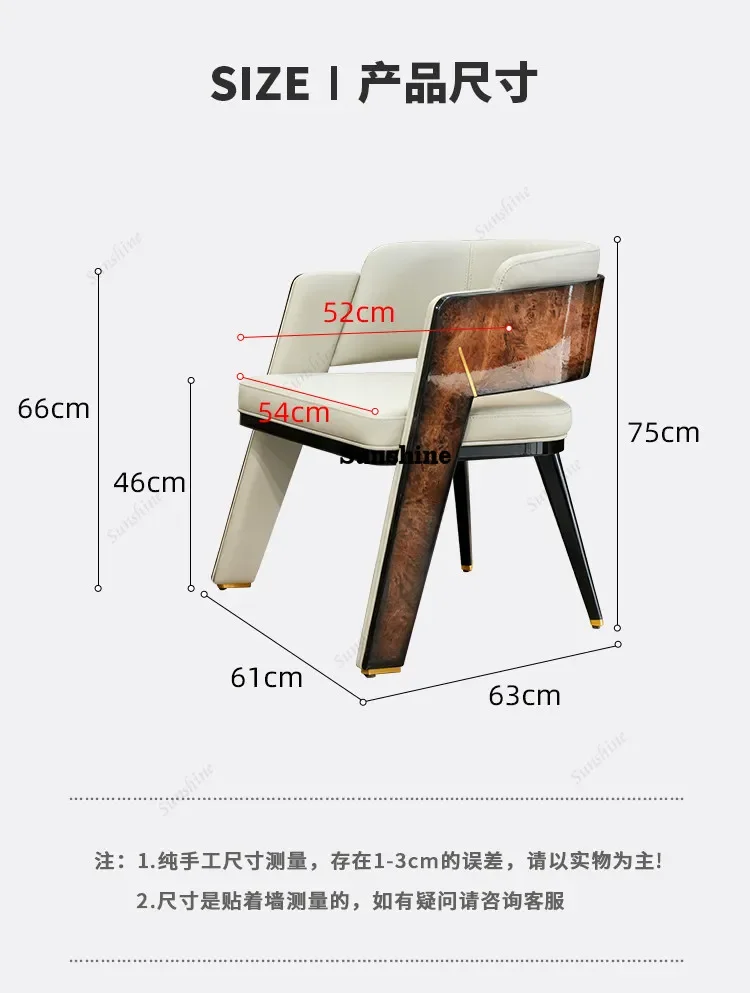 Premium paint solid wood dining chair soft bag seat cushion restaurant chair armrest back chair  FT