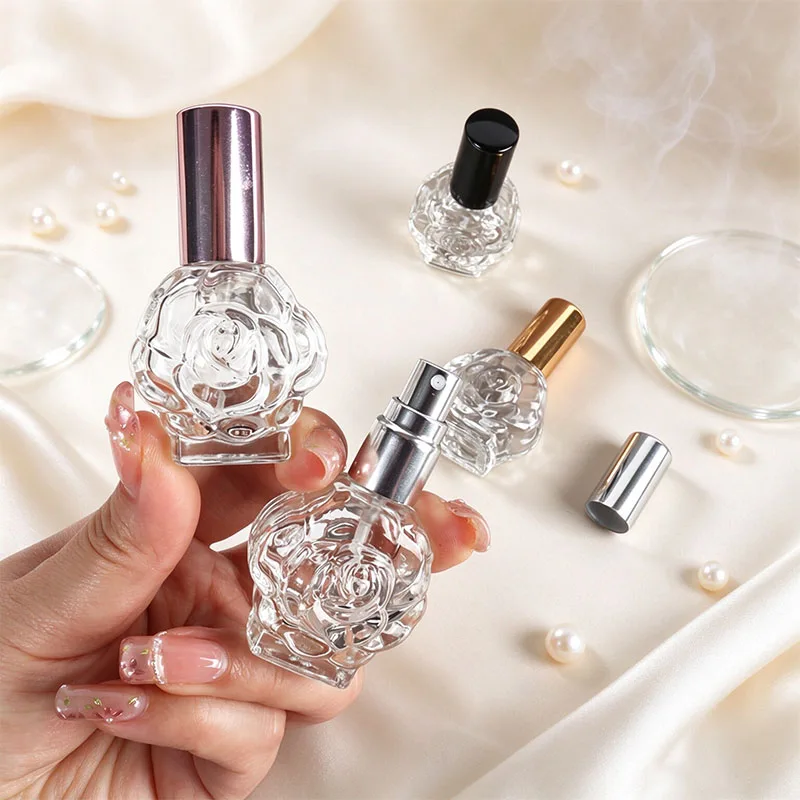 20/30/50pcs 10ml Mini Portable Empty Rose Shape Perfume Atomizer Liquid Spray Bottles Travel Alcochol Refill Cosmetics Container