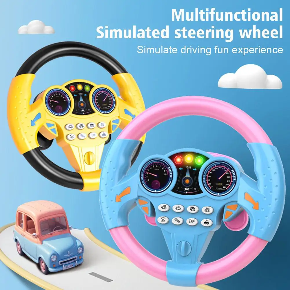 Electric Simulation Steering Wheel Toy With Light And Model Vocal Sound Simulation Toy Children\'s Steering Educational Whee T1A0