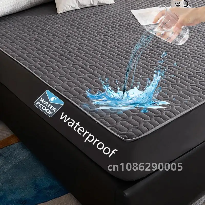 Waterproof Thicken Mattress Pad Protector Skin-Friendly Durable Fitted Sheet Bed Cover Latex Mat Cover 150x200 180x200 160x200