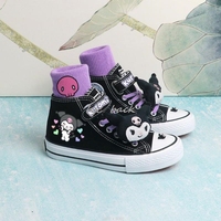 Fashion Lovely Kuromi Melody Canvas Shoes Kawaii Student Cartoon Casual Female Students White Soft Girls Casual Shoes Size 25-37
