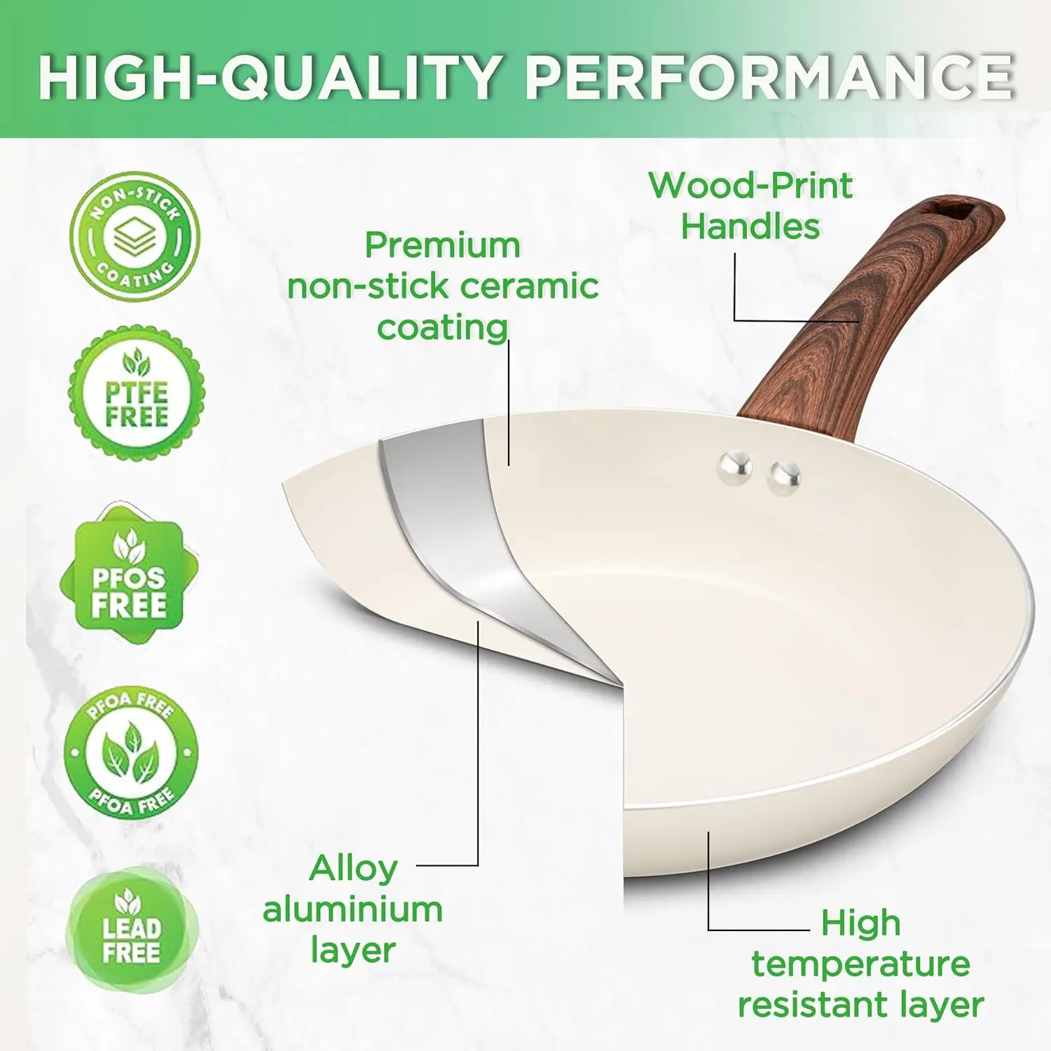 طقم أواني ومقالي 23 قطعة غير لاصق، أطقم أواني طهي المطبخ، مع مقلاة، قدر، مقلاة، طقم طهي خفيف الوزن مع Sta