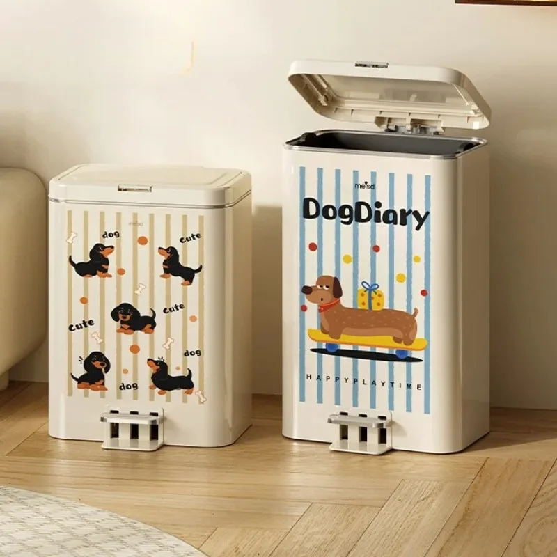 

Сверхмощный металлический мусорный бак с педалью — кремовый эстетический кухонный бак 2025, стильная крышка для ножного пресса и нержавеющая конструкция для дома