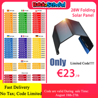 28W Folding Solar Panel 2 USB Ports Portable Solar Panel Phone Charger with SunPower Solar Cell for mobilephone Camping Hiking