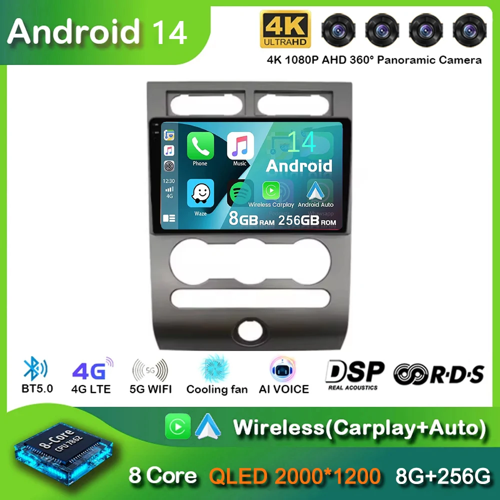 Android 14 WIFI+4G Stereo Car Radio Ford Expedition 3 U3242 U3542 U324 U354 2006 - 2017 Multimidia Video Player Auto CarPlay GPS