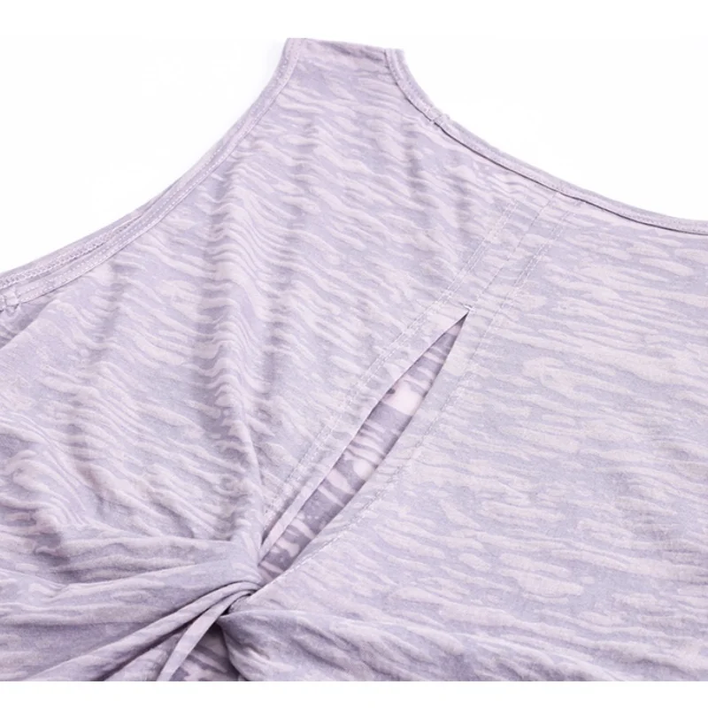 DRUR Canotte da yoga incrociate sul retro da donna Canotte estive leggere ad asciugatura rapida T-shirt da palestra senza maniche Camicie da allenamento per corsa atletica Abbigliamento da yoga