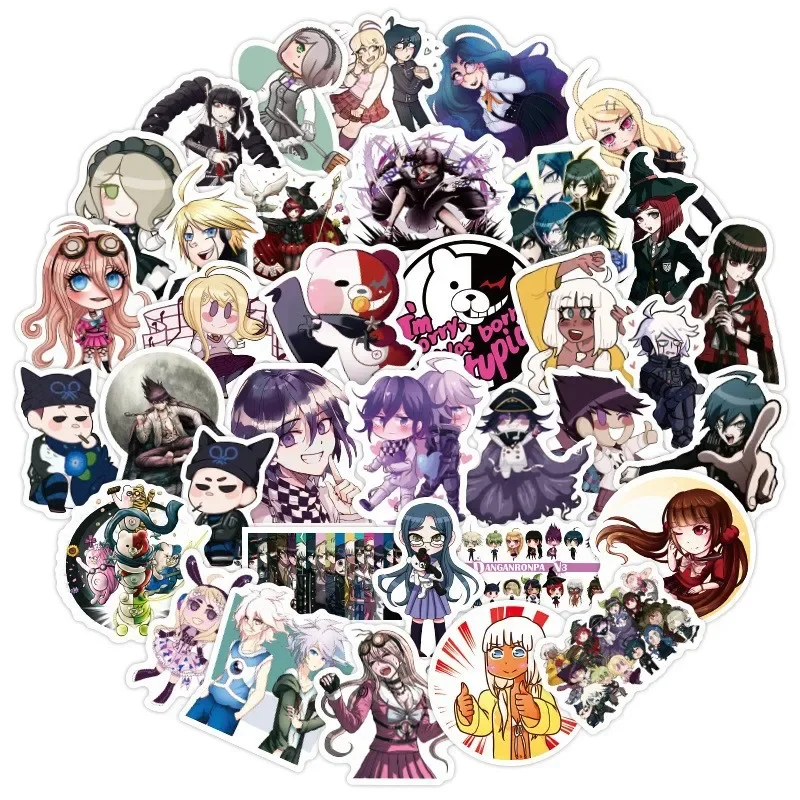 50PCS Sonia Nevermind Kirigiri Kyoko Komaeda Nagito Popular Anime Peripheral Stickers Tablet Skateboard Cute Waterproof Stickers image 5