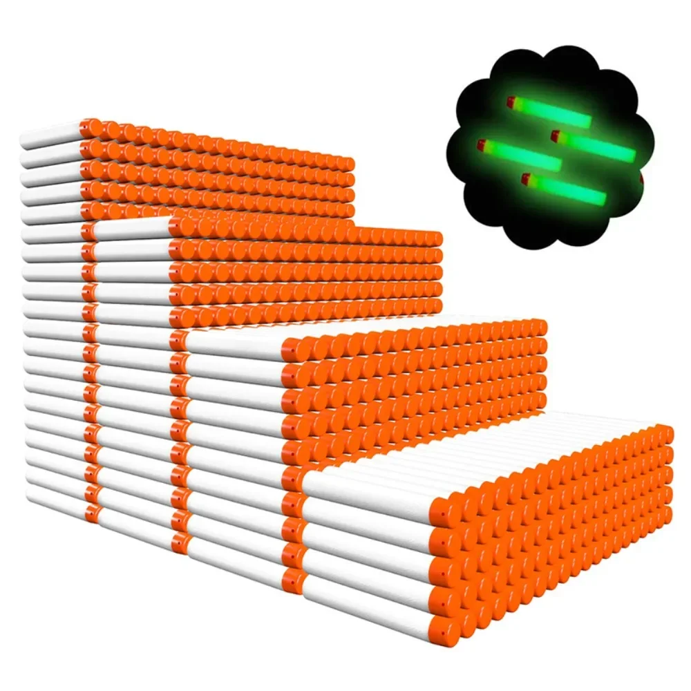 1000 Uds repuesto de dardos para Nerf N Strike Elite 2,0 Series Glow at The Dark Bullets Pack: Compatible con todos los Elite Blasters blanco